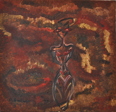 A New woman immerging from a terracotta golden dream